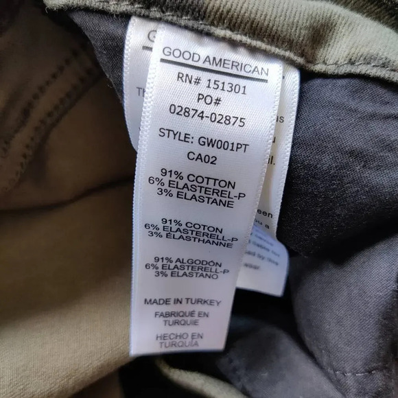 Good American Camo Skinny Jeans Army Green Plus Size 24 Stretchy High Waist - Picture 7 of 8